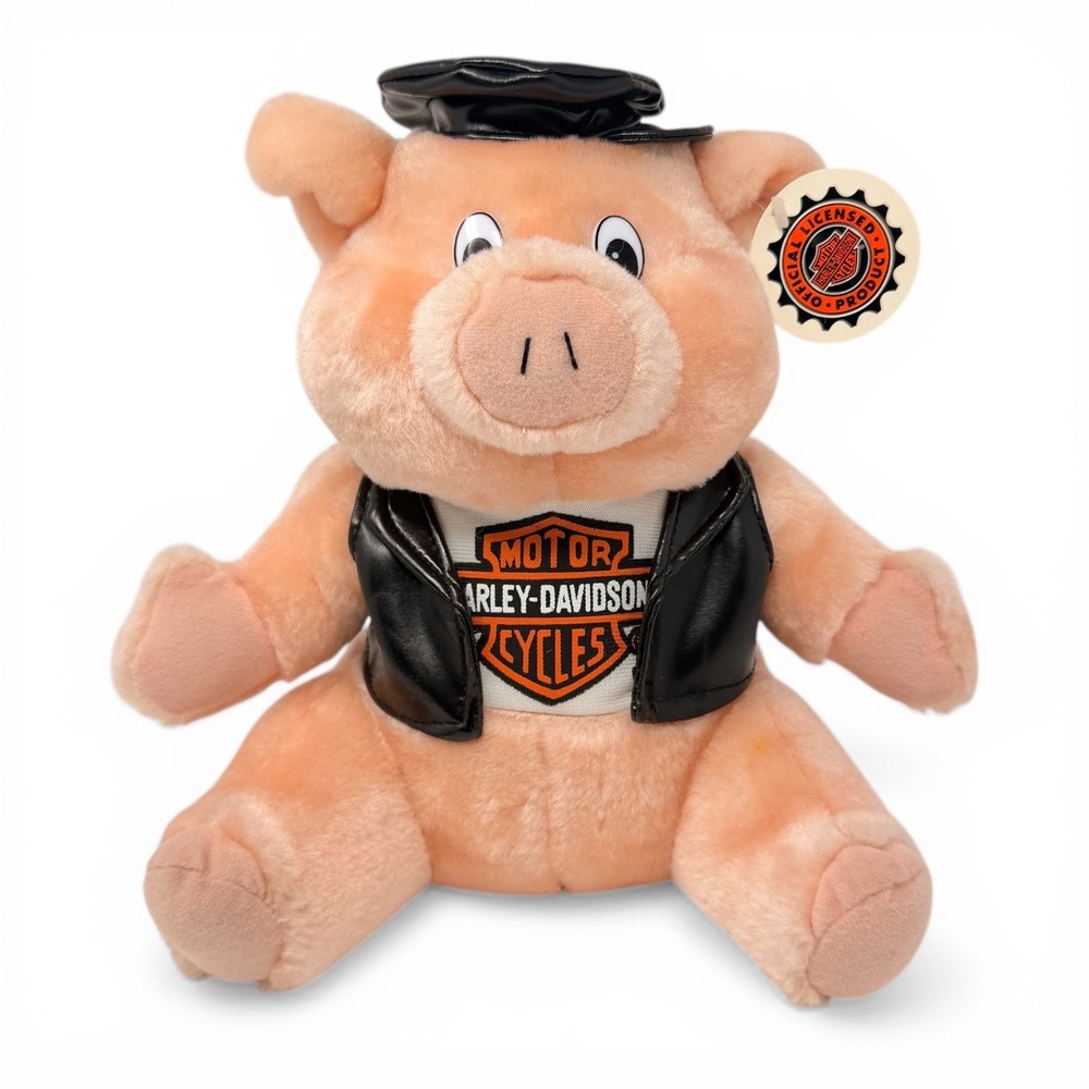 Vintage 1998 Harley-Davidson Biker Hog Pig‎ Plush 10" - Tagged